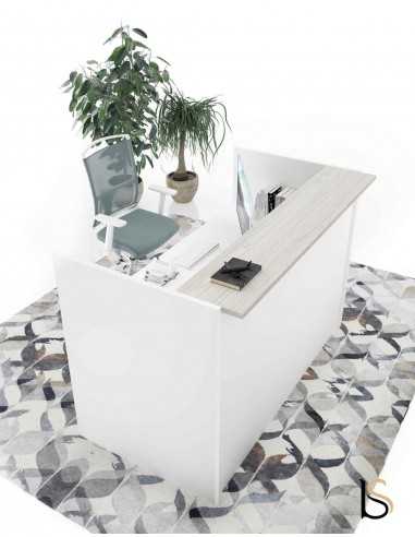 Comptoir d'accueil droit pour une personne, version bi-color