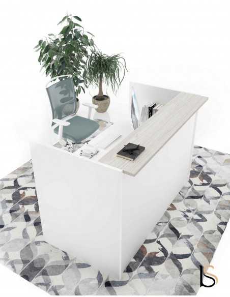 Comptoir d'accueil droit pour une personne, version bi-color