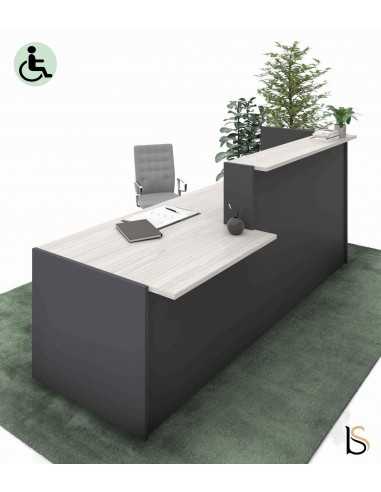 Banque d'accueil bi-color Torino avec accès PMR gauche - Arteco