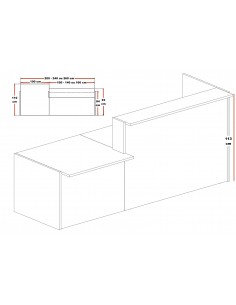 Banque d'accueil bi-color Torino avec accès PMR gauche - Arteco 2