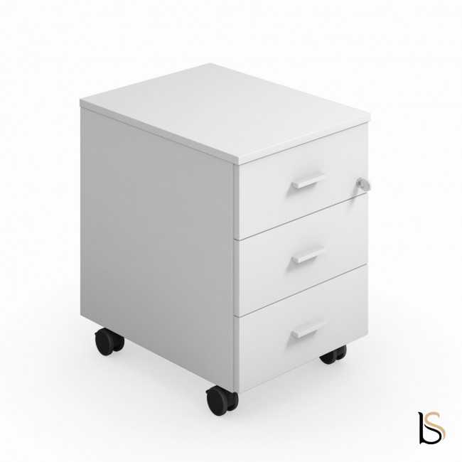 caisson mobile 3 tiroirs classiques coloris blanc Arteco