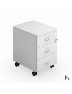 caisson mobile 3 tiroirs classiques coloris blanc Arteco