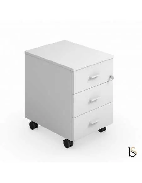 caisson mobile 3 tiroirs classiques coloris blanc Arteco