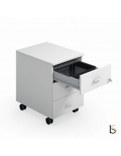 caisson mobile 3 tiroirs classiques coloris blanc Arteco 2