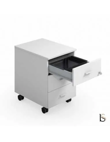 caisson mobile 3 tiroirs classiques avec plumier coloris blanc Arteco