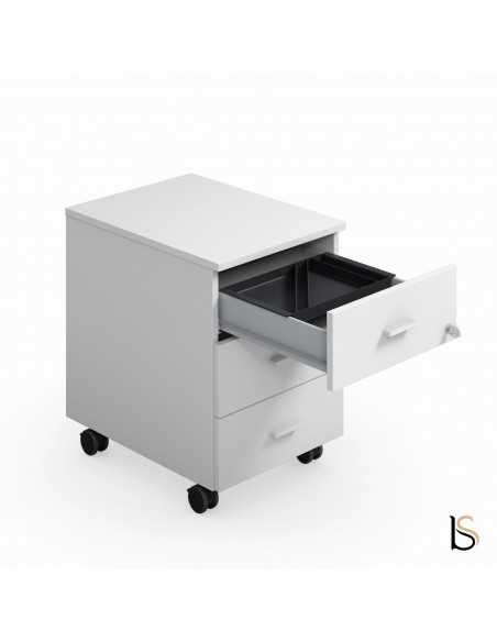 caisson mobile 3 tiroirs classiques avec plumier coloris blanc Arteco