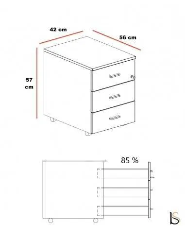 dimensions caisson 3 tiroirs