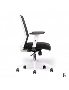 fauteuil bureautique  noir et blanc Bali avec renfort lombaires 2