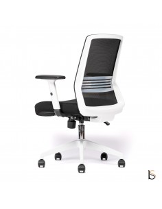 fauteuil bureautique  noir et blanc Bali avec renfort lombaires
