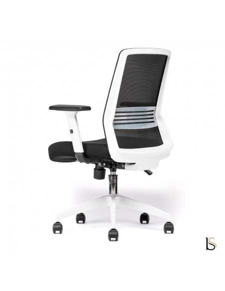 fauteuil bureautique  noir et blanc Bali avec renfort lombaires