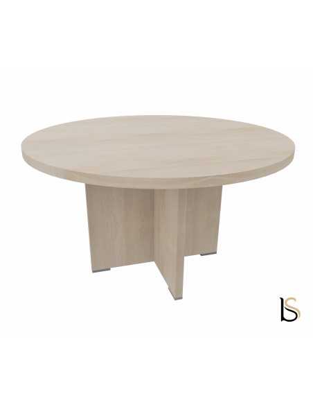 Table de réunion ronde de qualité TAK Mobel Linea coloris acacia clair