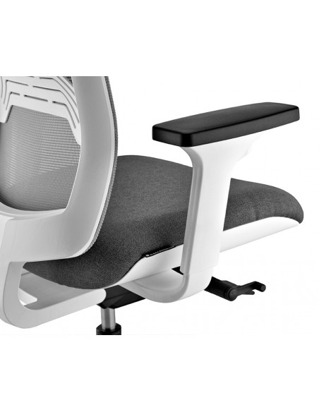 Siège de bureau Wi-Max finition blanc avec dossier résille de couleur - SOKOA