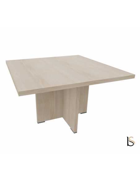 Table de réunion design plateau carré TAK– Mobel Linea coloris acacia clair