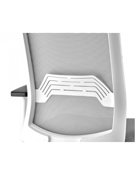 Siège de bureau Wi-Max finition blanc avec dossier résille de couleur - SOKOA