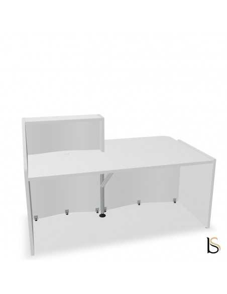 vue arrière du bureau d'accueil design MDD modèle vague avec accès PMR intégré