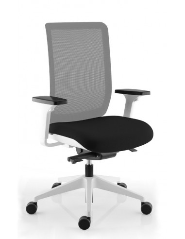 Siège de bureau Wi-Max finition blanc avec dossier résille de couleur - SOKOA