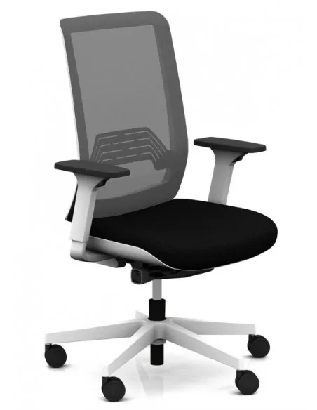 Siège de bureau Wi-Max finition blanc avec dossier résille de couleur - SOKOA