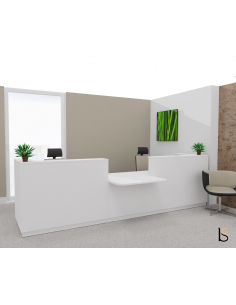 Banque d'accueil 2 personnes avec PMR au centre Mobel Linea