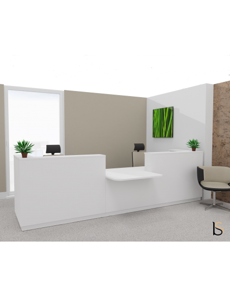 Banque d'accueil 2 personnes avec PMR au centre Mobel Linea