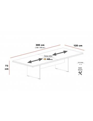 Grande table de réunion rectangulaire...