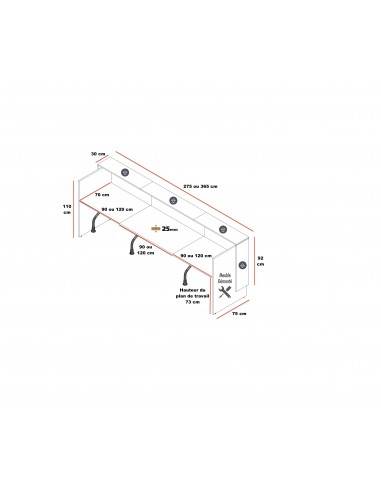 Dimensions: banque d'accueil lumineuse Ega Dellarovere.