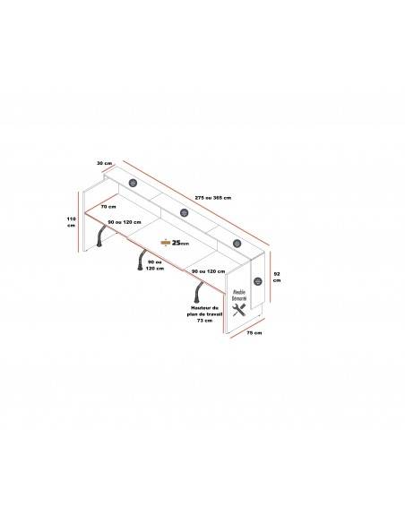 Dimensions: banque d'accueil lumineuse Ega Dellarovere.