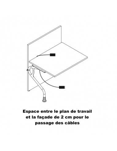 Passage des câbles sur le plan de travail EGA DELLAROVERE