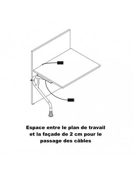 Passage des câbles sur le plan de travail EGA DELLAROVERE