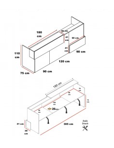 banque d'accueil design avec éclairage intégré Dellarovere, collection Mitis 2