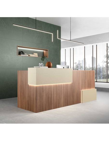 banque d'accueil design avec éclairage intégré Dellarovere, collection Mitis