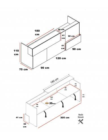 Banque d'accueil lumineuse Mitis - Dellarovere coloris noir