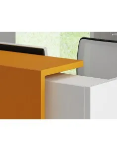 Banque d'accueil droite modèle Z2, ton bois - Officity 2