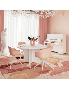 Table de réunion design forme ronde, version TAK de chez Mobel Linea. Fabricant mobilier de bureau espagnol