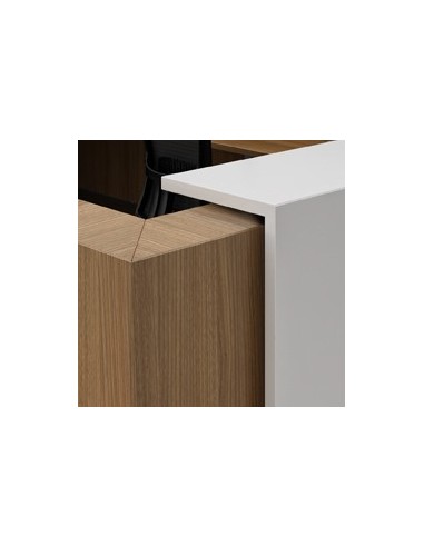 Comptoir d’accueil en angle avec accès bas sur le côté, modèle Z2 - Officity.