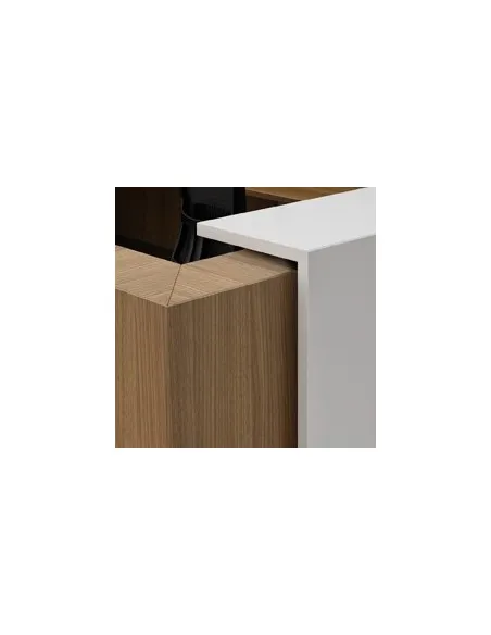 Comptoir d’accueil en angle avec accès bas sur le côté, modèle Z2 - Officity.