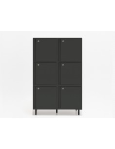 Meuble a casiers 6 cases MDD coloris anthracite