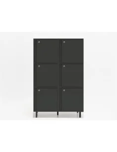 Meuble a casiers 6 cases MDD coloris anthracite