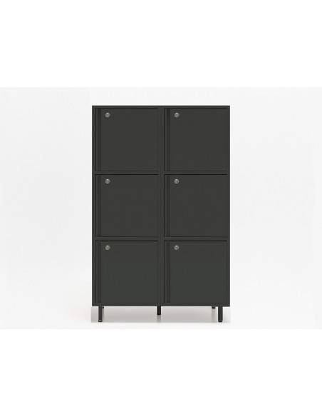 Meuble a casiers 6 cases MDD coloris anthracite