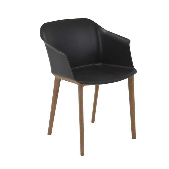 chaise-accueil-multi-usages-en-polypropylene coloris noir