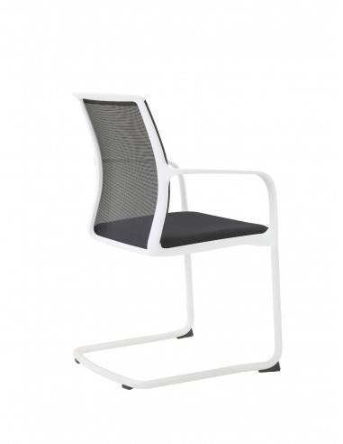 chaise-reunio,-tissu-type-luge-empilable-noir-blanc