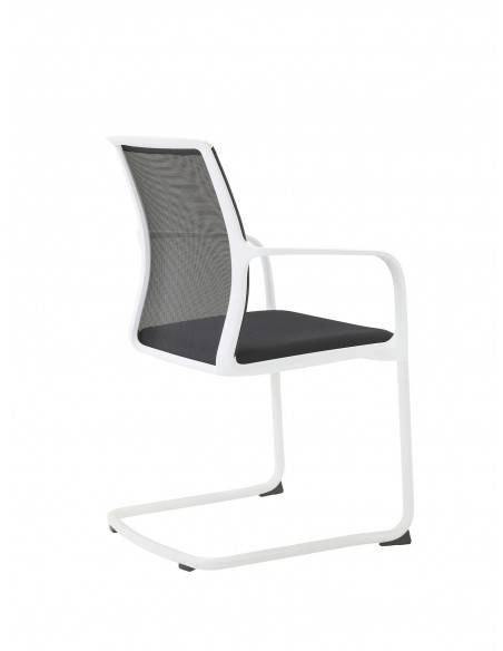 chaise-reunio,-tissu-type-luge-empilable-noir-blanc