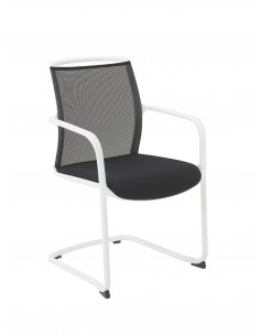 fauteuil-visiteur-tissu-type-luge-empilable-noir-blanc