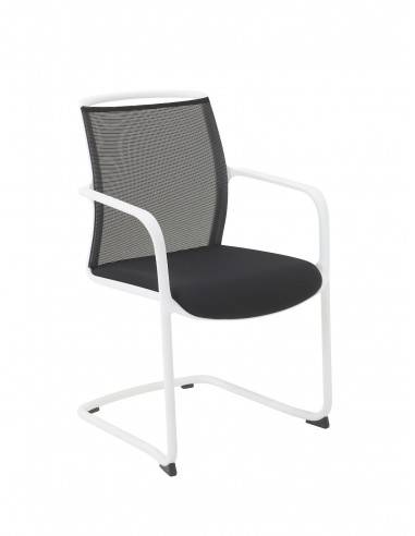 fauteuil-visiteur-tissu-type-luge-empilable-noir-blanc