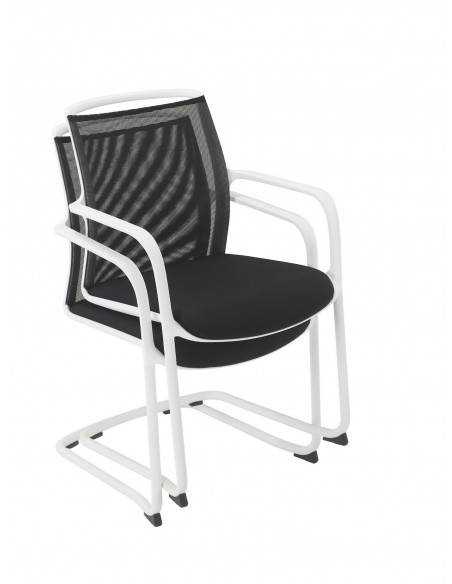 siege-visiteur-tissu-type-luge-empilable-noir-blanc