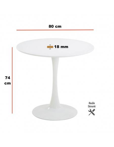 dimensions pour table ronde de cuisine