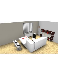 Comptoir d’accueil en angle avec accès bas sur le côté, modèle Z2 - Officity.