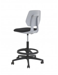 Siege tabouret haut pour laboratoires avec assise en tissu.