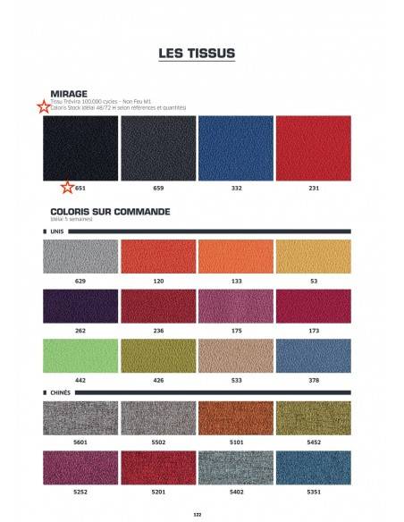 nuancier des tissu Sitek