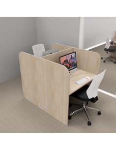 Bureau 2 personnes pour call center Mobel Linea coloris acacia clair