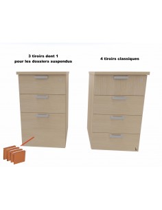 Bureau ergonomique avec convivialité et caisson, plateau blanc, pieds blanc Sigma - Mobel Linea 2